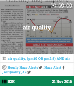 An air quality oriented collection